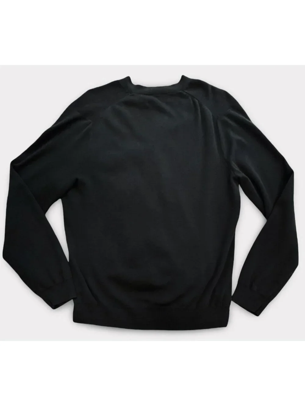 VTG Polo Ralph Lauren Cardigan L‎ Black Knit Nautical Anchor Crest Sweater Y2K